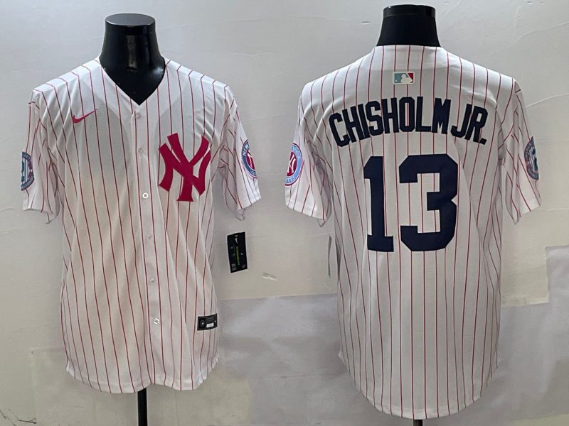 Men's New York Yankees Jazz Chisholm Jr. #13 White Team Jersey